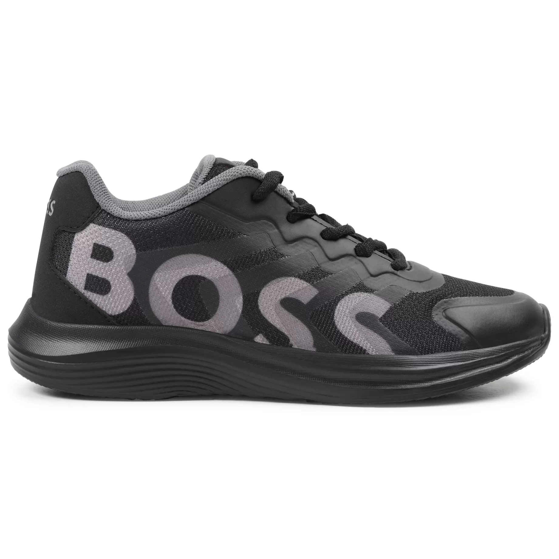 Bi-Material Lace-Up Trainers^BOSS Online