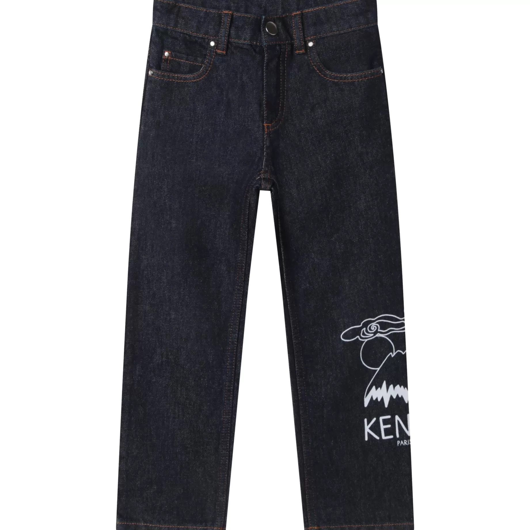 Cotton Jeans With Print^KENZO KIDS New