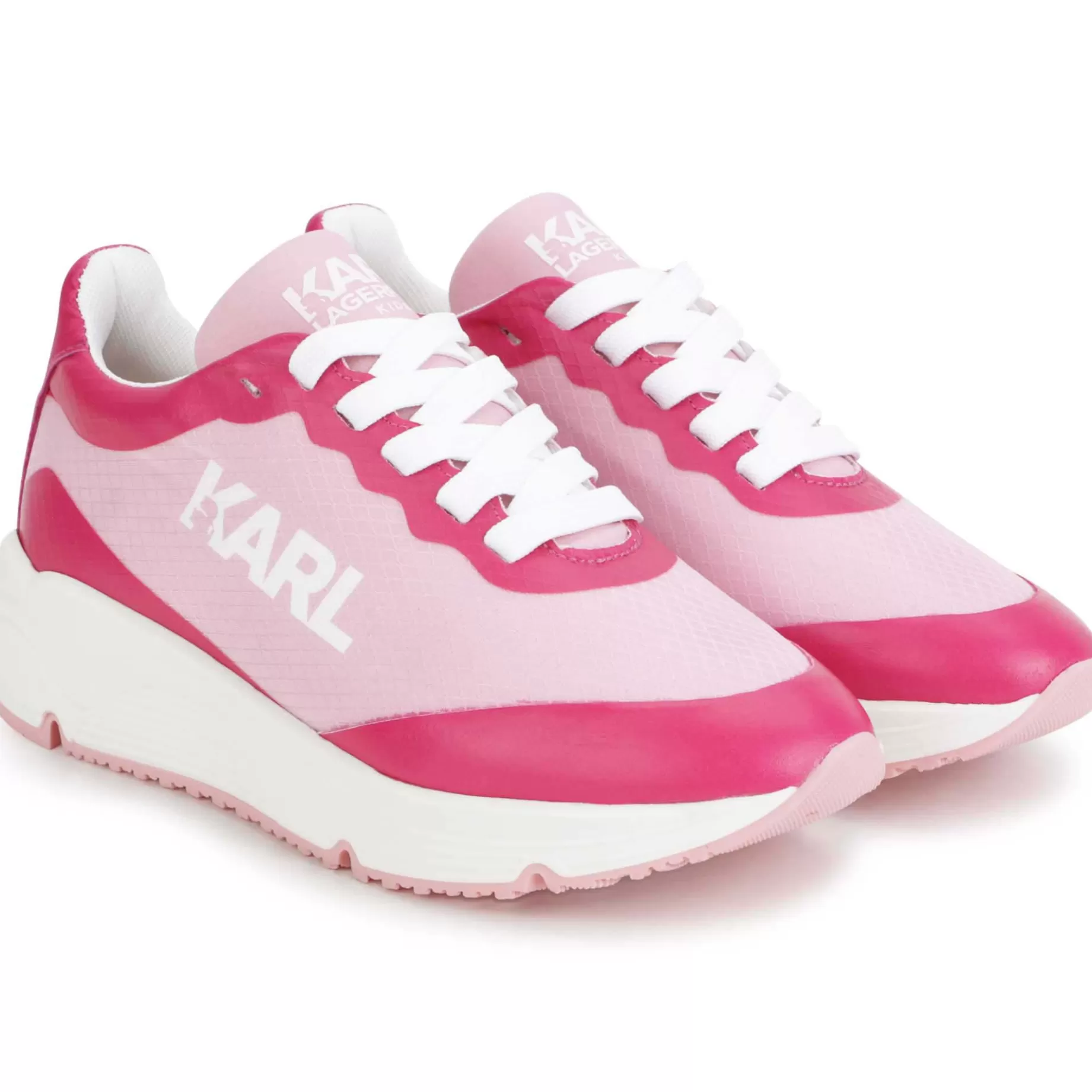 Dual-Fabric Lace-Up Trainers^KARL LAGERFELD KIDS Online