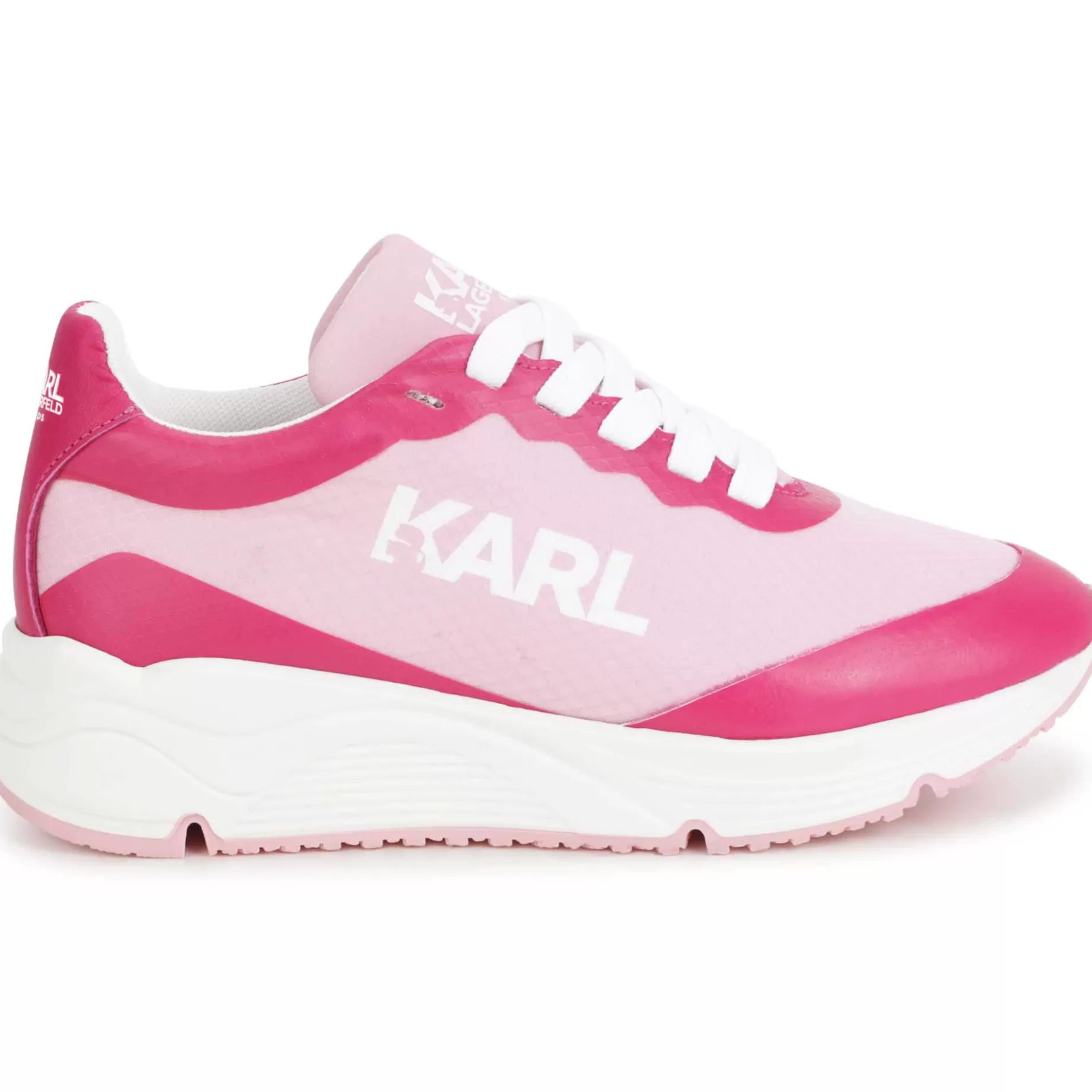 Dual-Fabric Lace-Up Trainers^KARL LAGERFELD KIDS Online