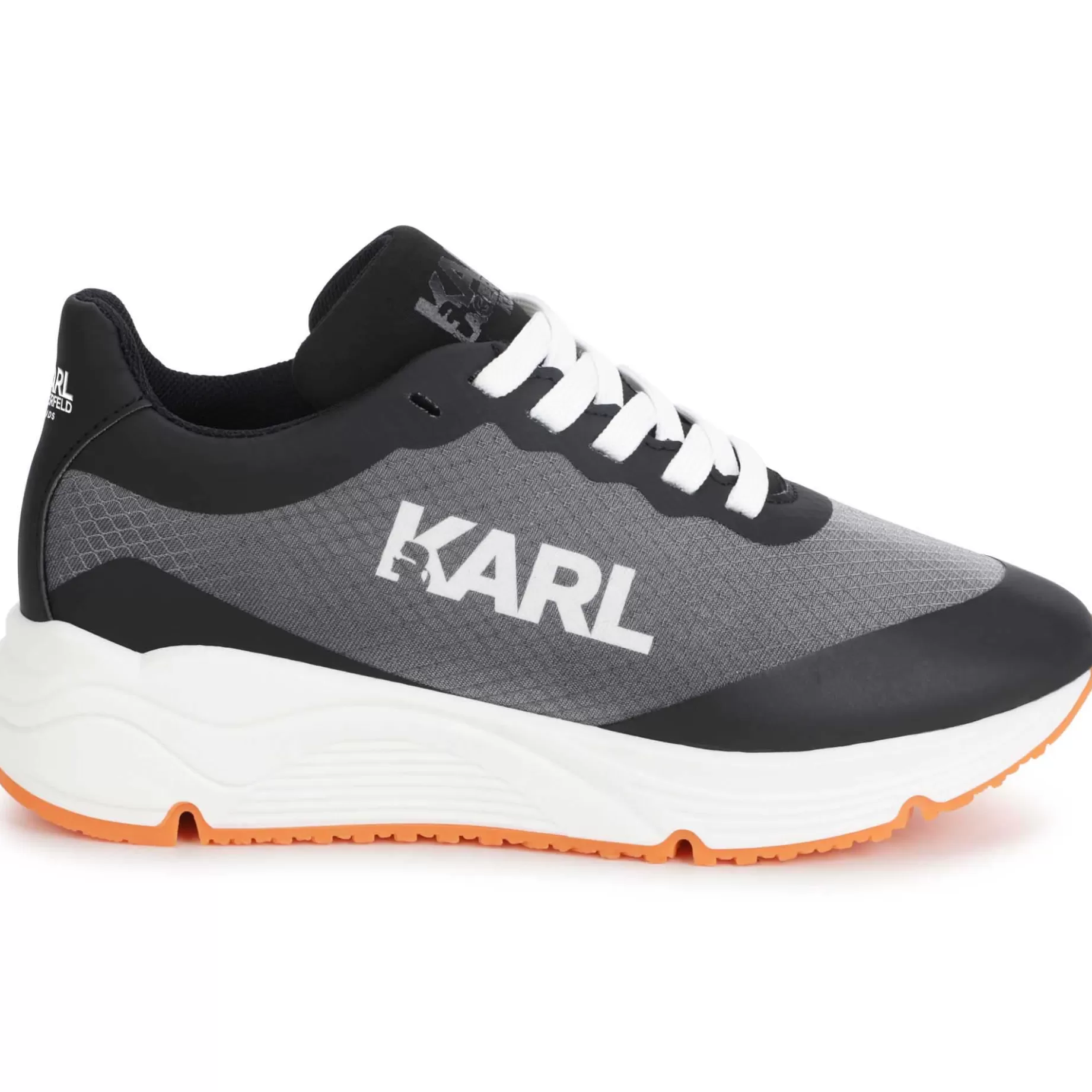 Dual-Fabric Lace-Up Trainers^KARL LAGERFELD KIDS Shop