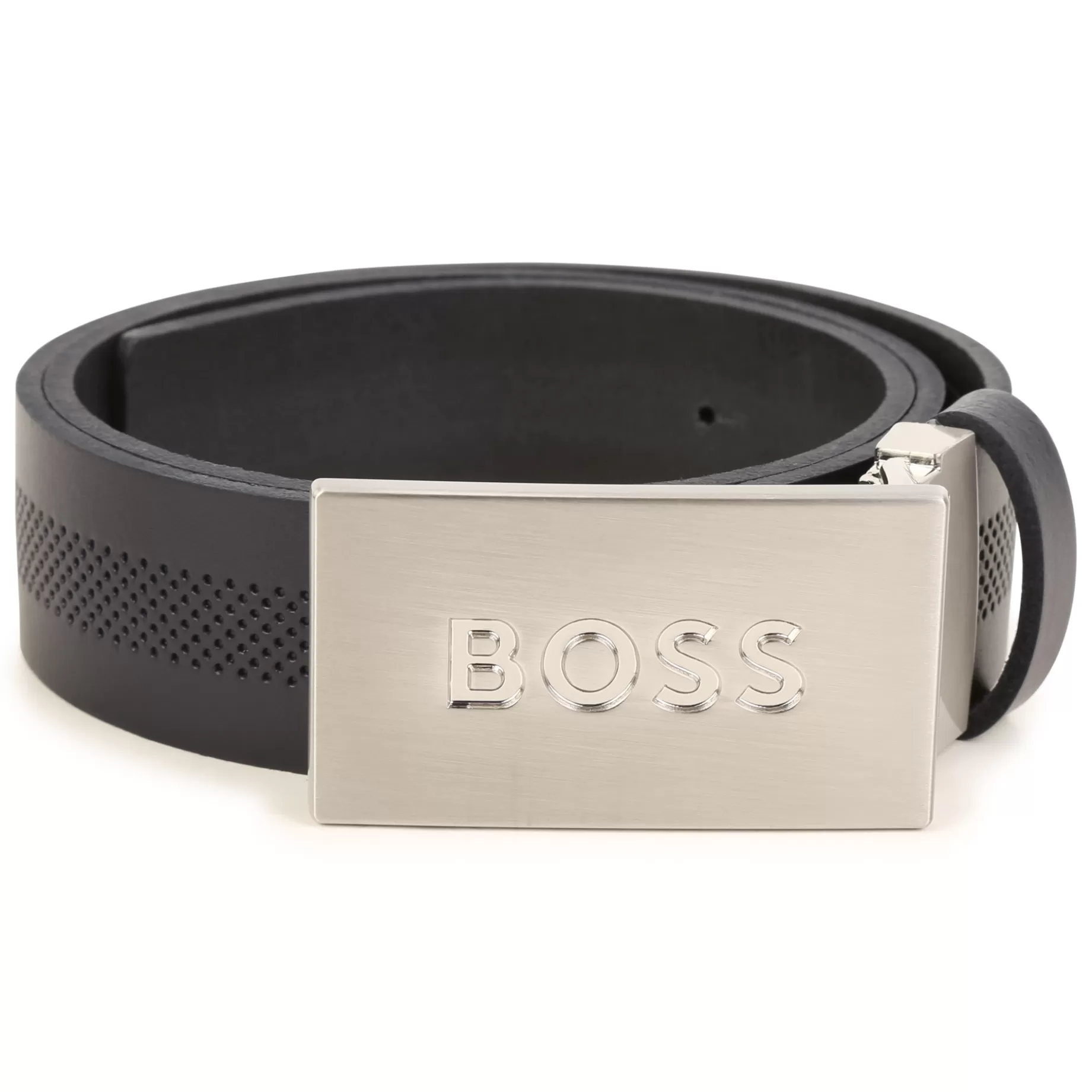 Flat-Buckle Leather Belt^BOSS Shop