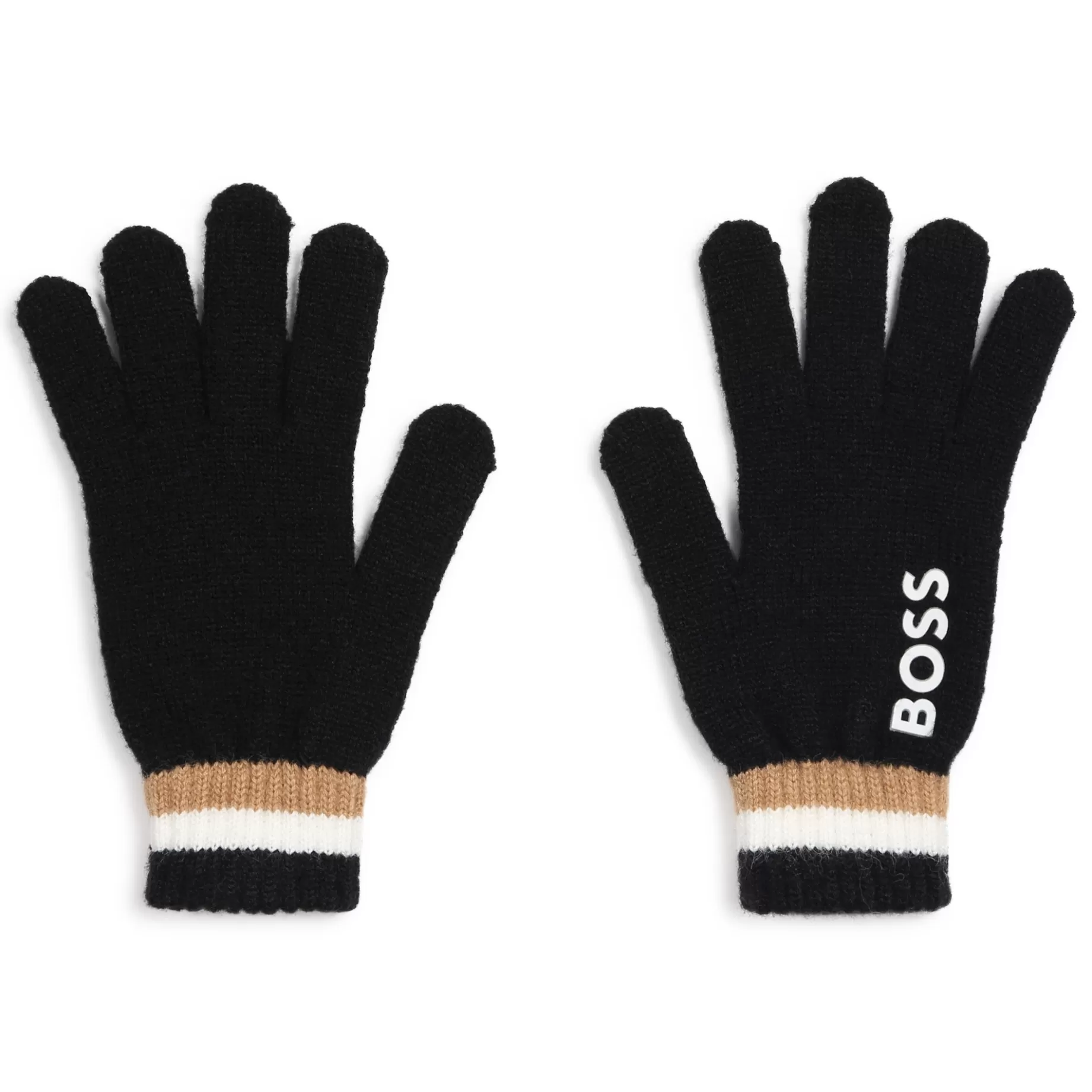 Gloves With Striped Ribbing^BOSS Best Sale