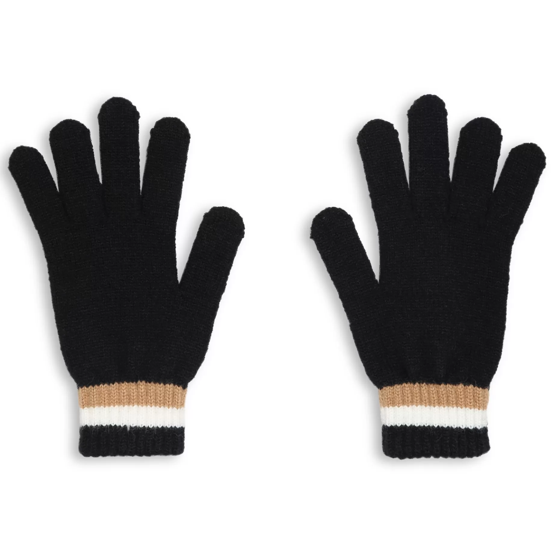 Gloves With Striped Ribbing^BOSS Best Sale