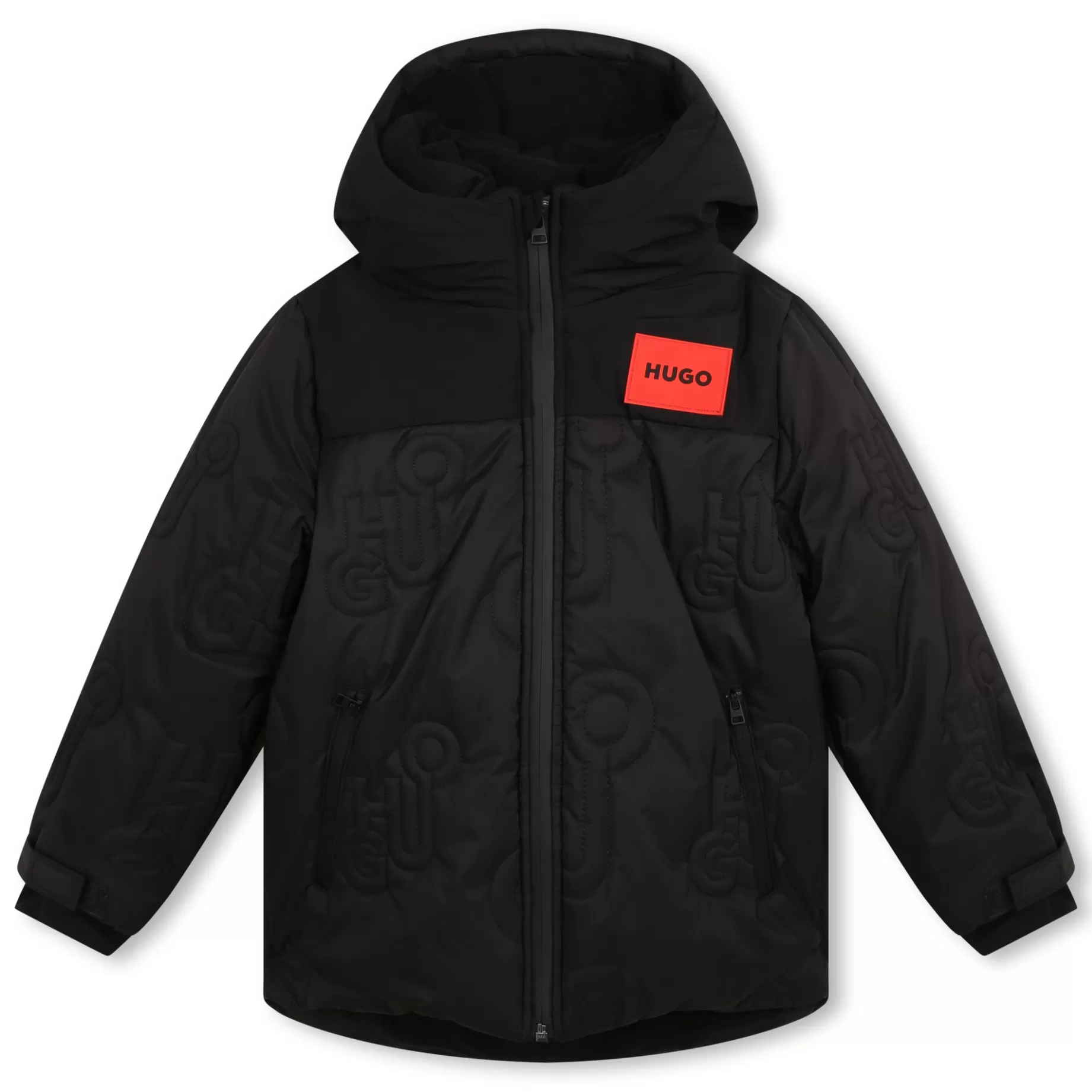 Hooded Monogram Puffer Jacket^HUGO Cheap