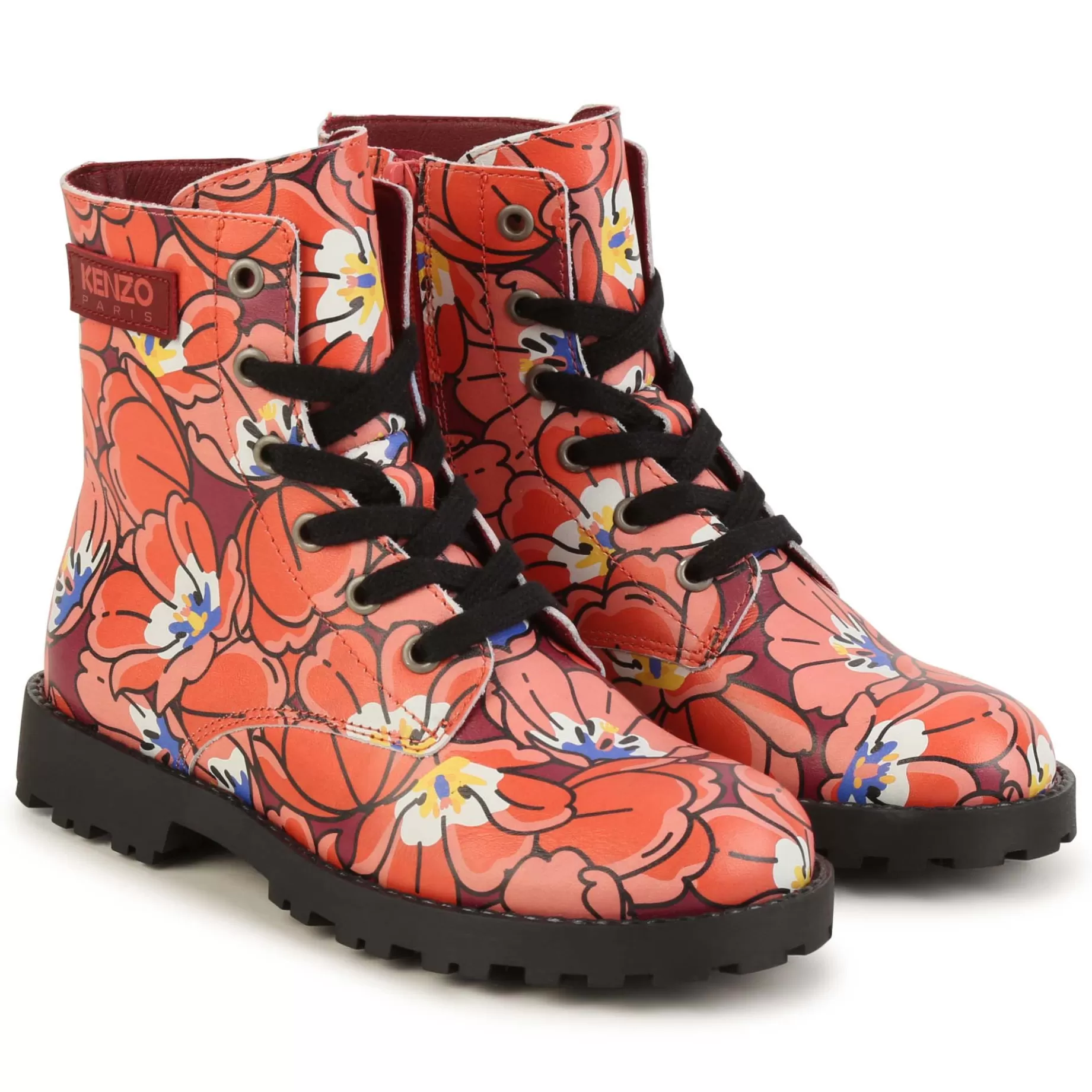 Lace-Up Leather Boots^KENZO KIDS New