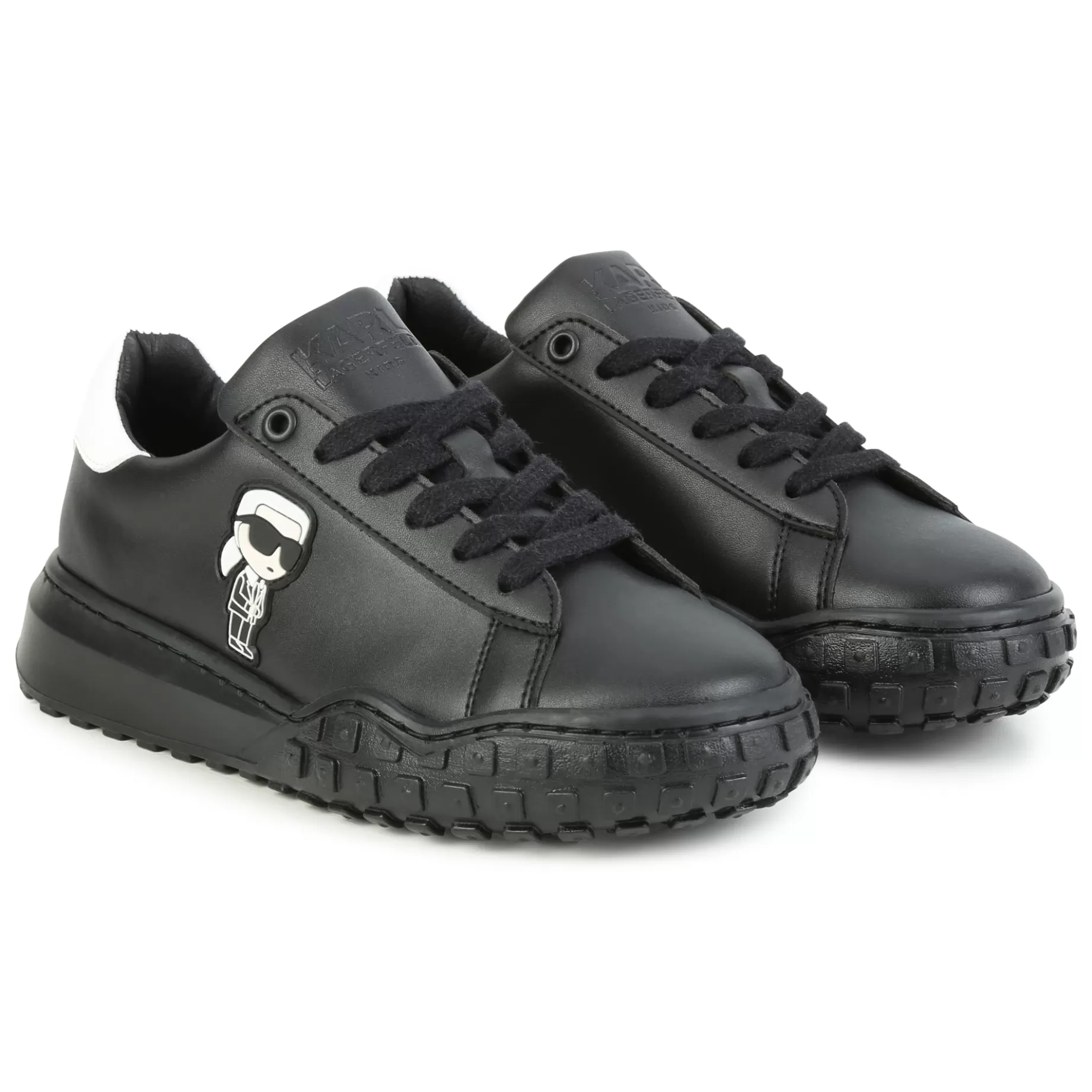 Lace-Up Leather Trainers^KARL LAGERFELD KIDS Outlet