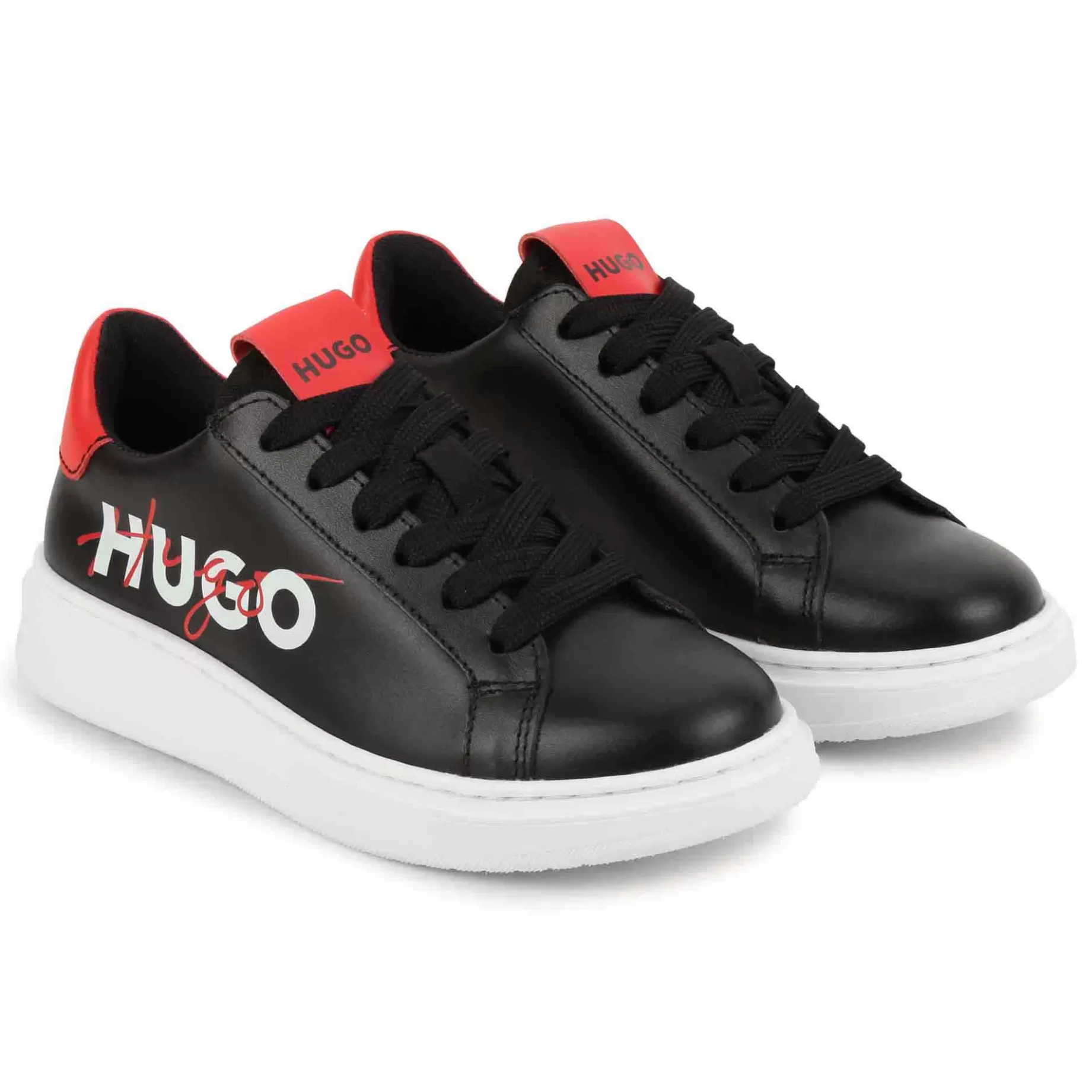 Lace-Up Leather Trainers^HUGO Online