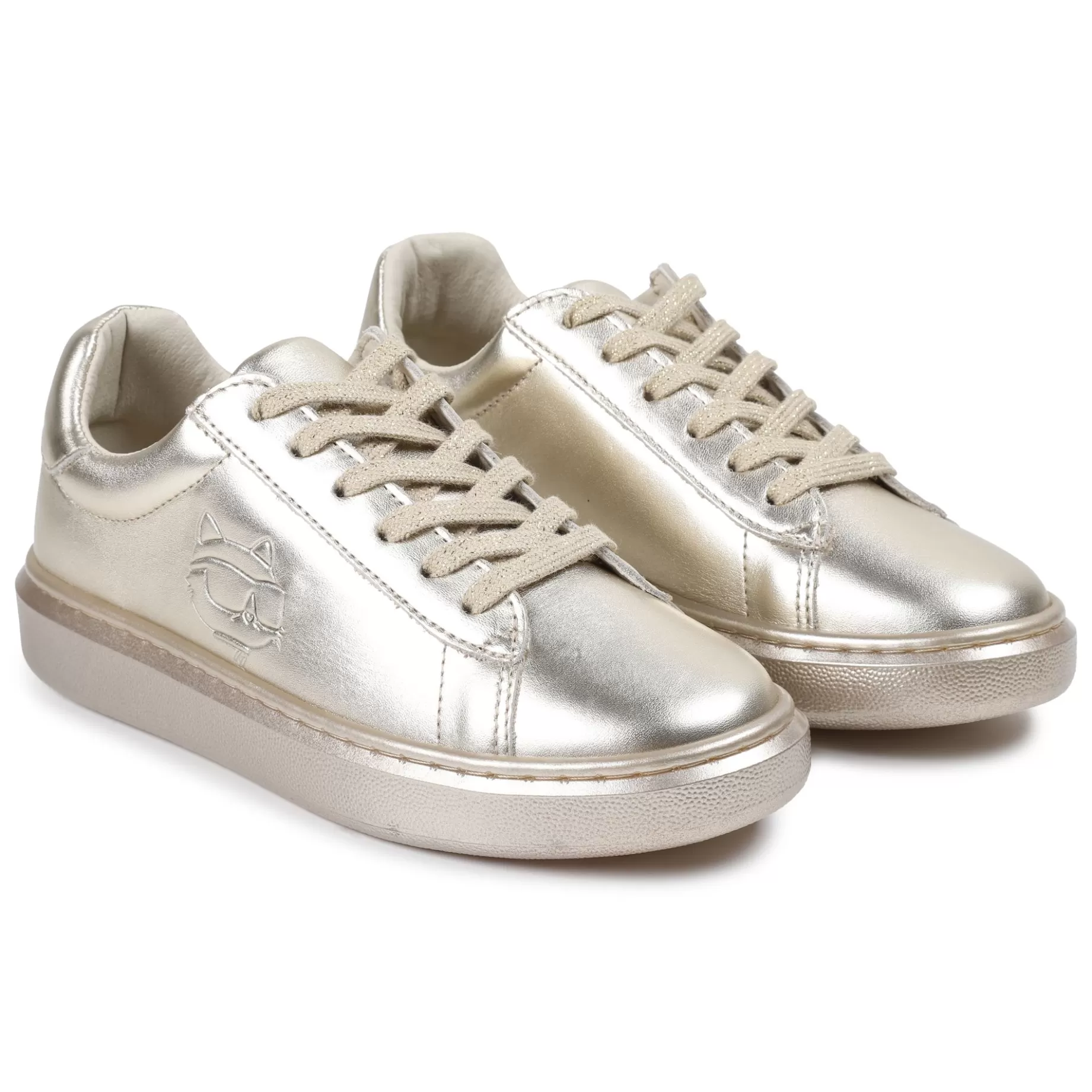 Lace-Up Leather Trainers^KARL LAGERFELD KIDS Online