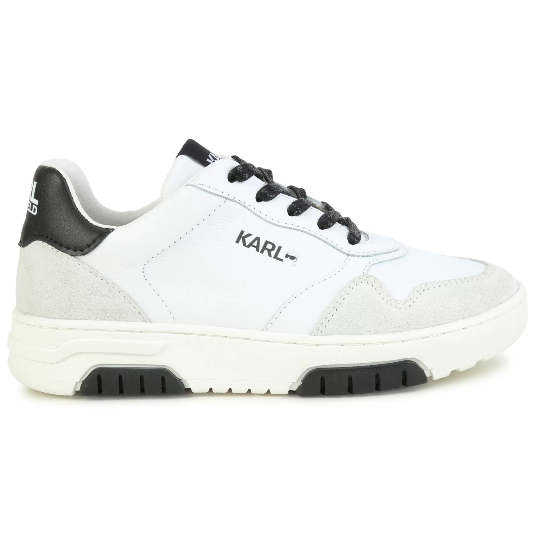 Lace-Up Leather Trainers^KARL LAGERFELD KIDS Best Sale