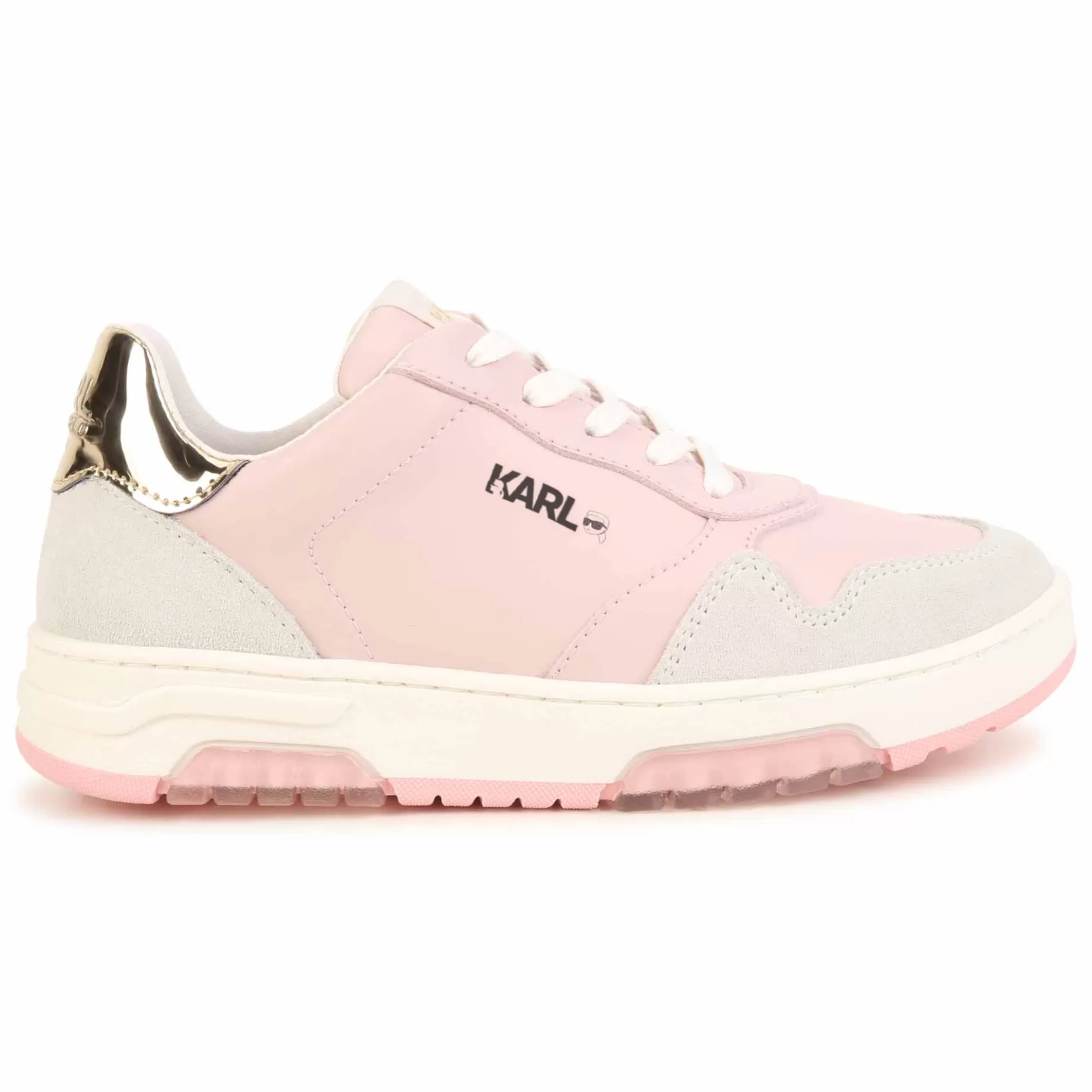 Lace-Up Leather Trainers^KARL LAGERFELD KIDS Cheap