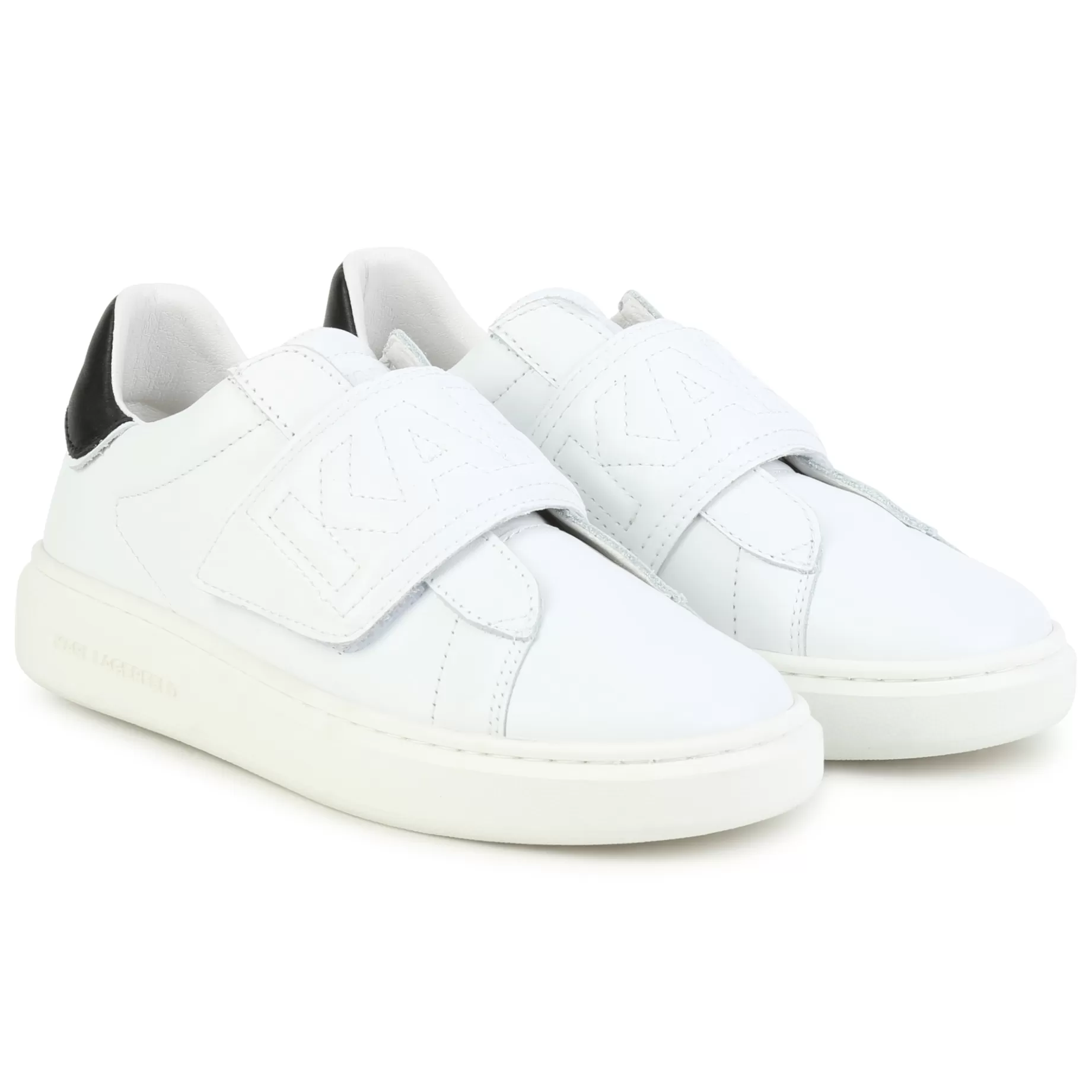 Leather Hook-And-Loop Trainers^KARL LAGERFELD KIDS New