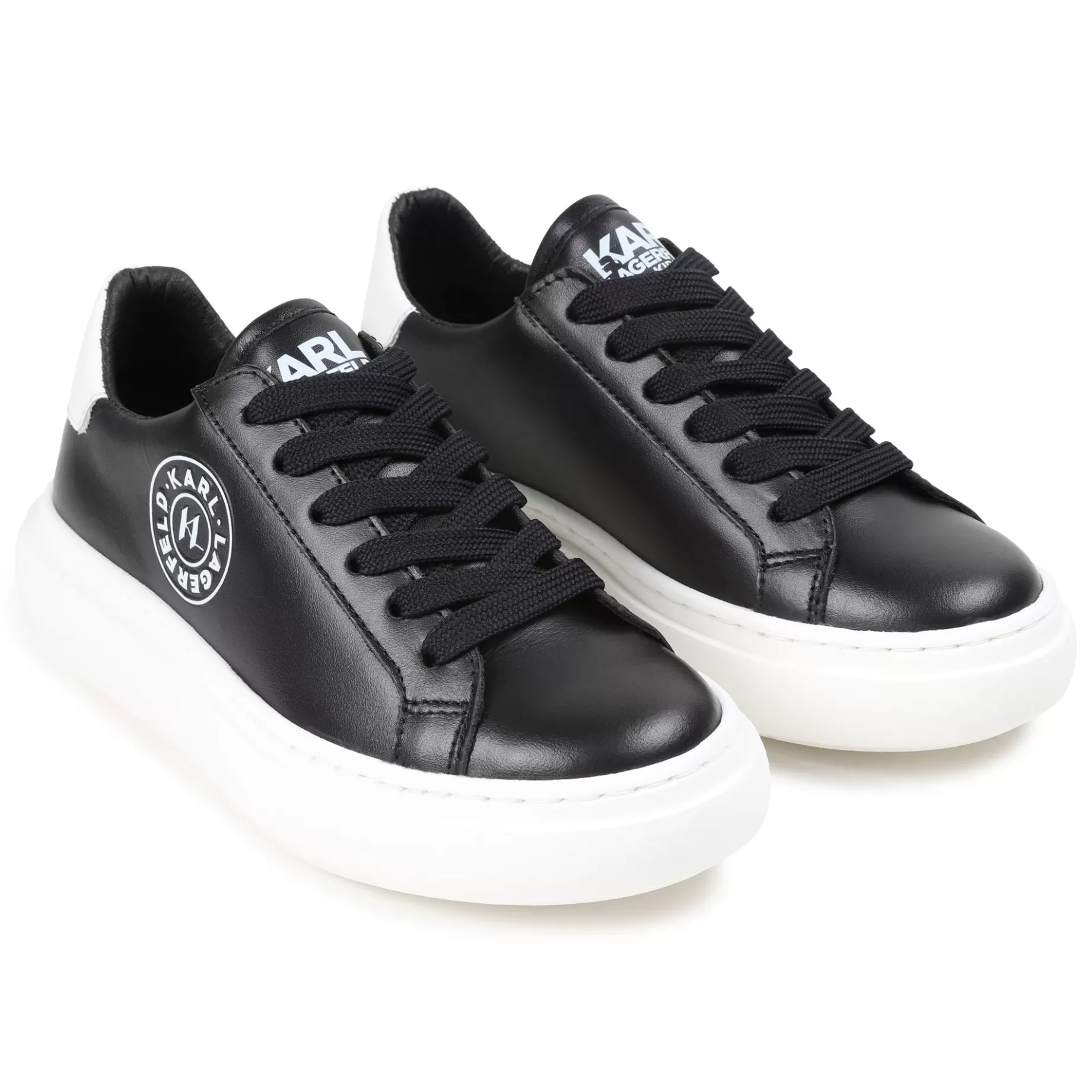 Leather Lace-Up Trainers^KARL LAGERFELD KIDS Shop