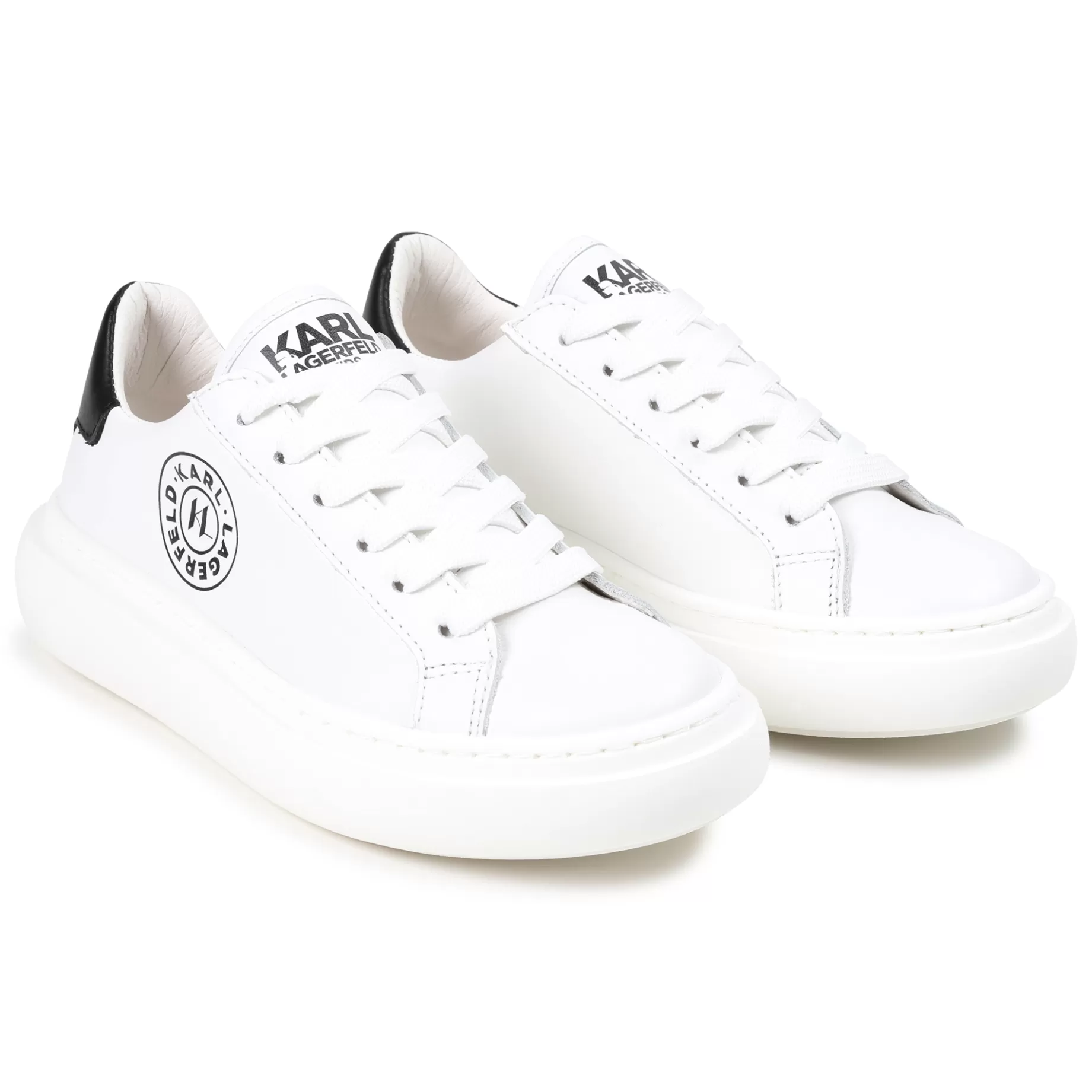 Leather Lace-Up Trainers^KARL LAGERFELD KIDS Fashion