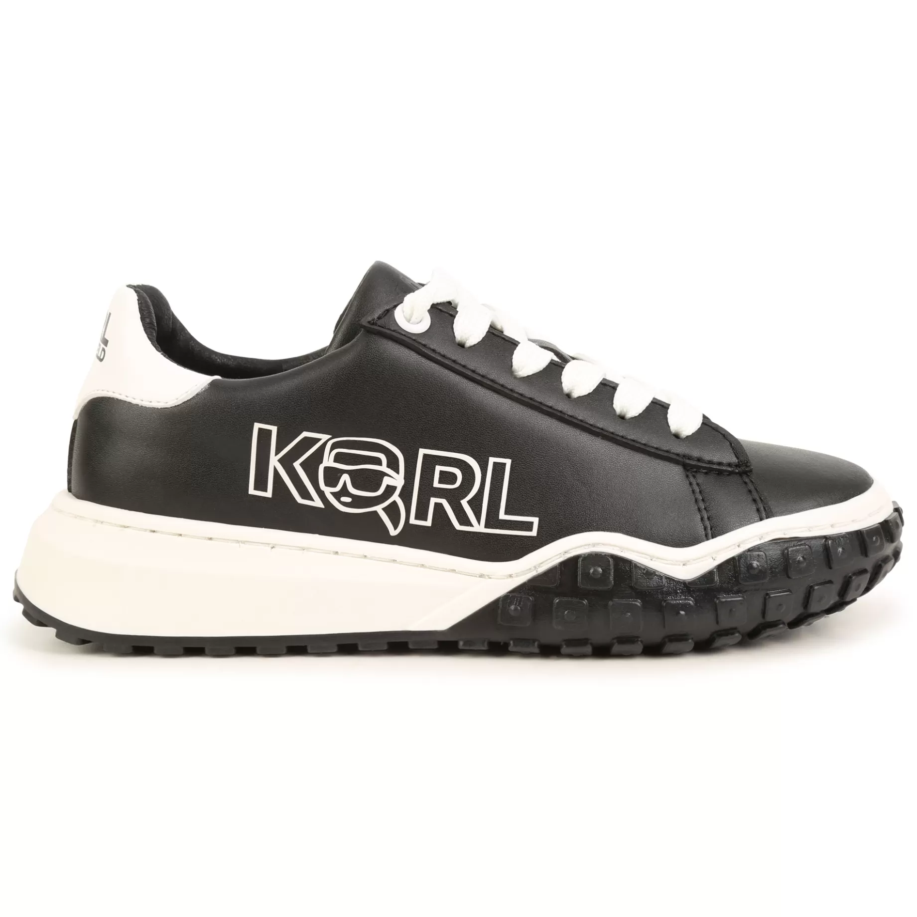 Leather Lace-Up Trainers^KARL LAGERFELD KIDS Cheap