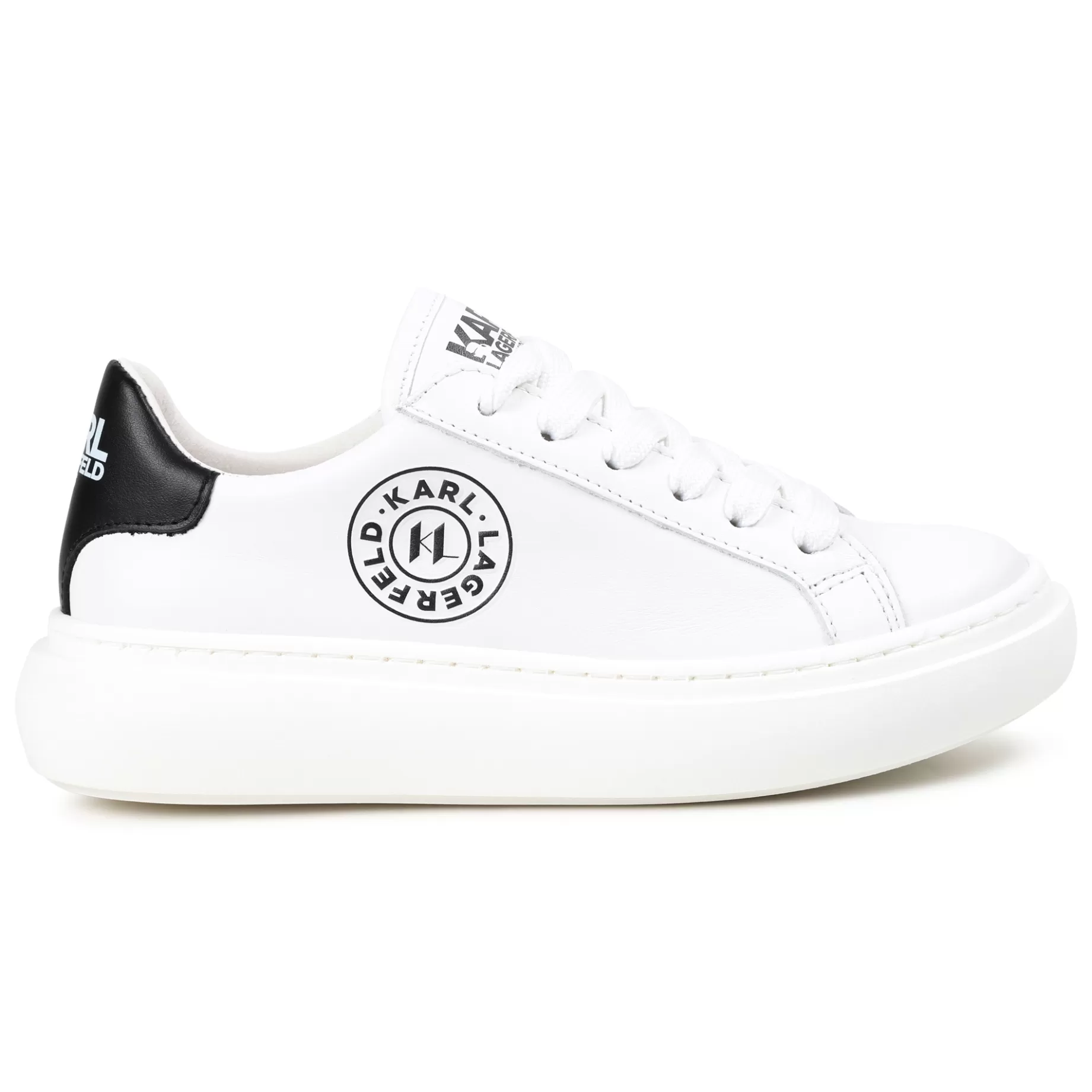 Leather Lace-Up Trainers^KARL LAGERFELD KIDS Fashion