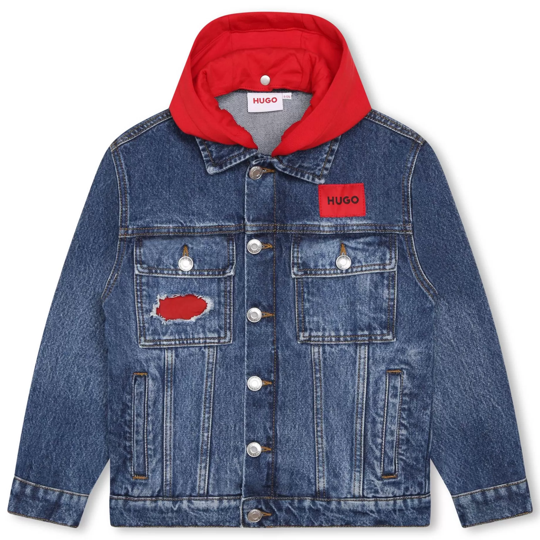 Removable-Hood Denim Jacket^HUGO Hot