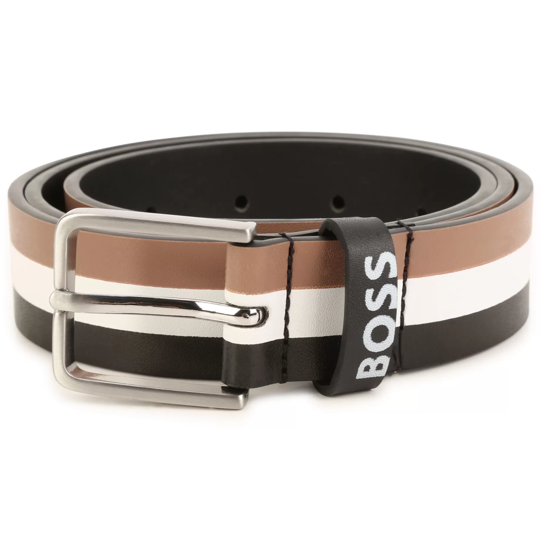 Striped Leather Belt^BOSS Shop