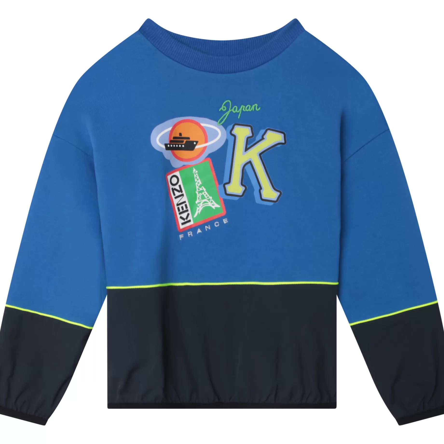 Two-Tone Cotton Sweatshirt^KENZO KIDS Cheap