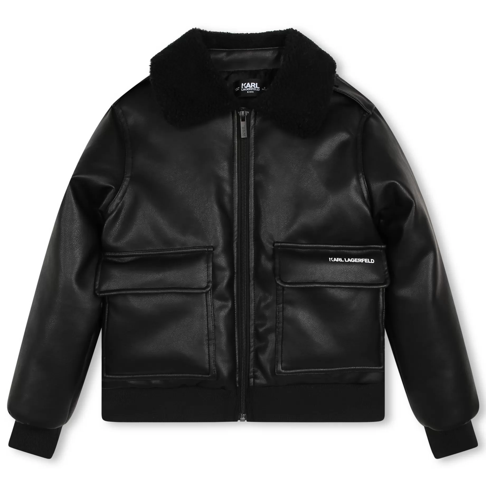 Zipped Waxed-Fabric Jacket^KARL LAGERFELD KIDS Online